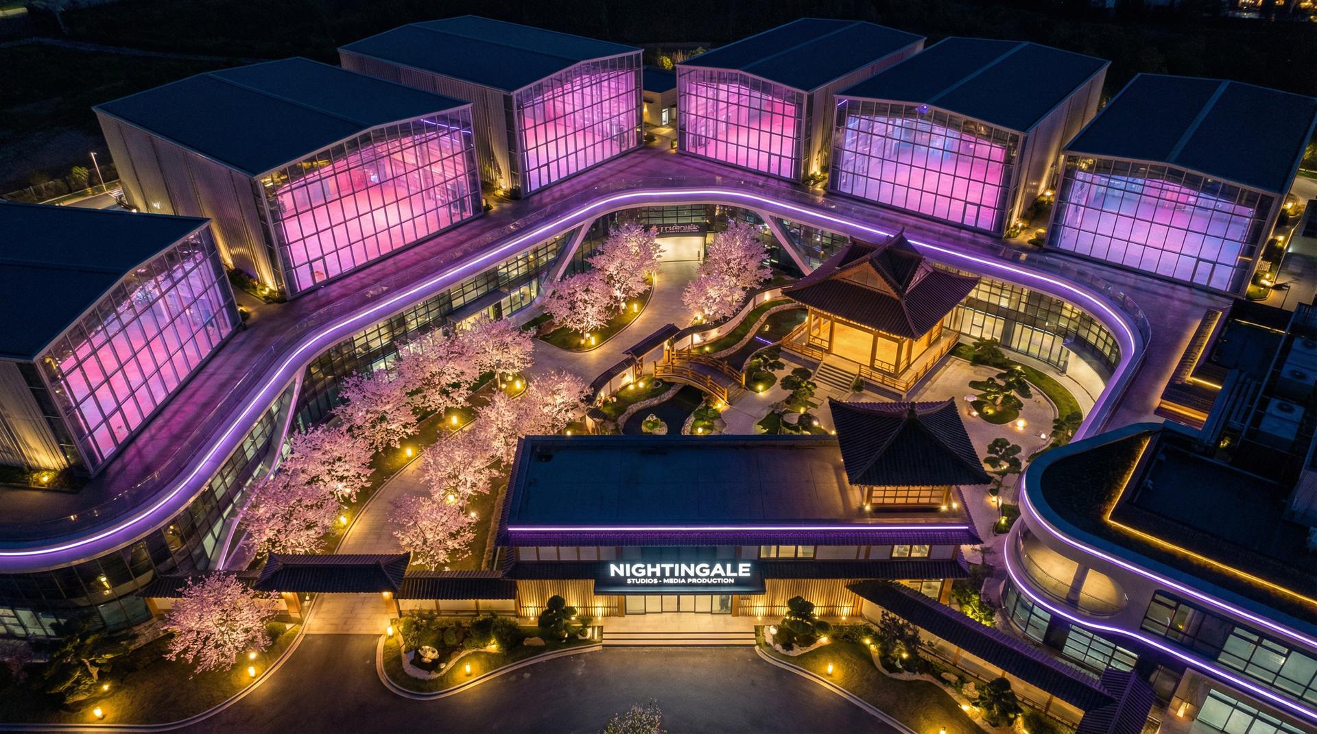 看片传媒基地 - 影视制作基地航拍